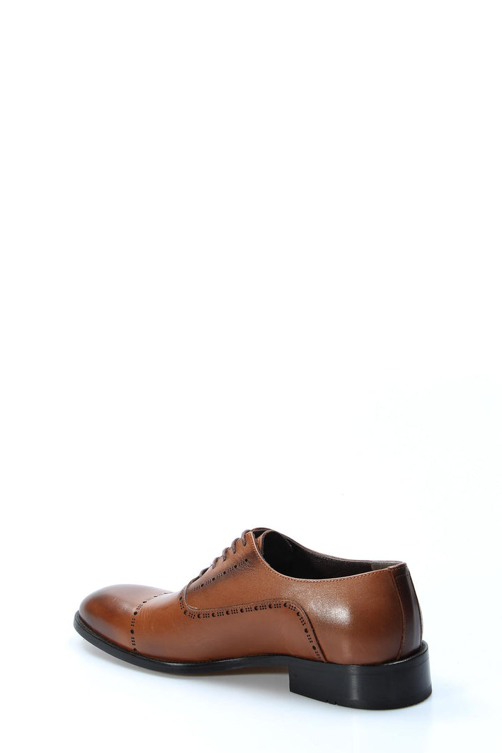 Tan Brogue Oxford Shoes-Wessi