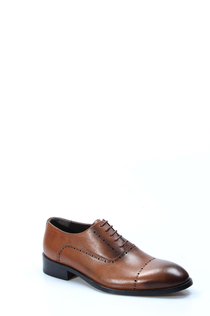 Tan Brogue Oxford Shoes-Wessi