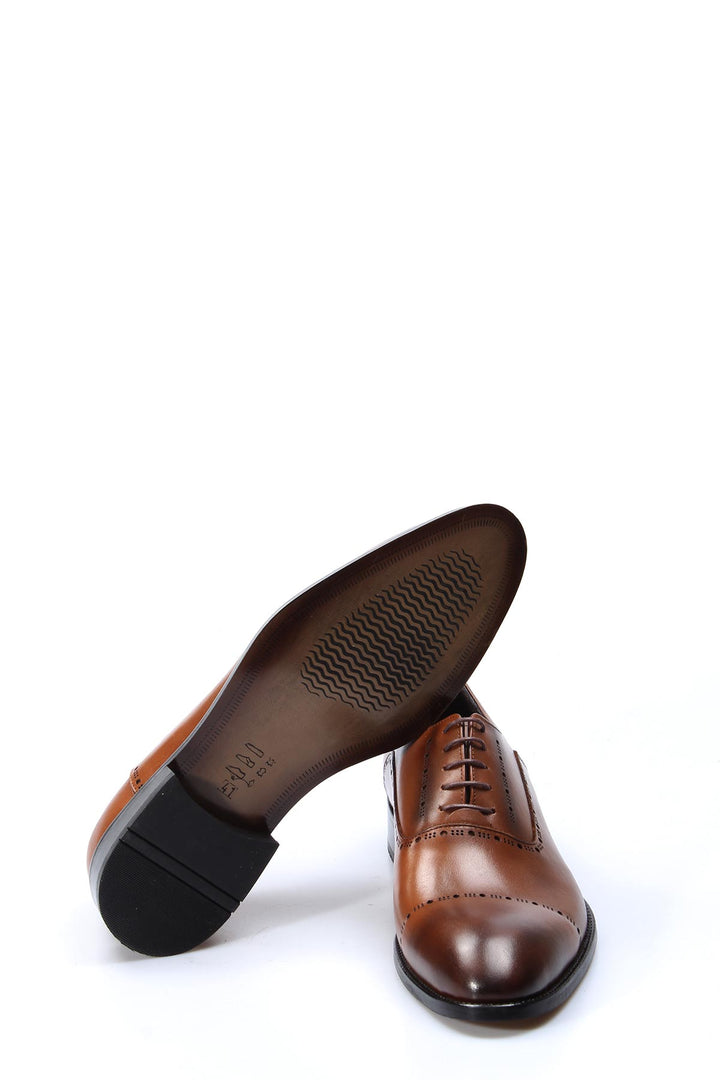 Tan Brogue Oxford Shoes-Wessi