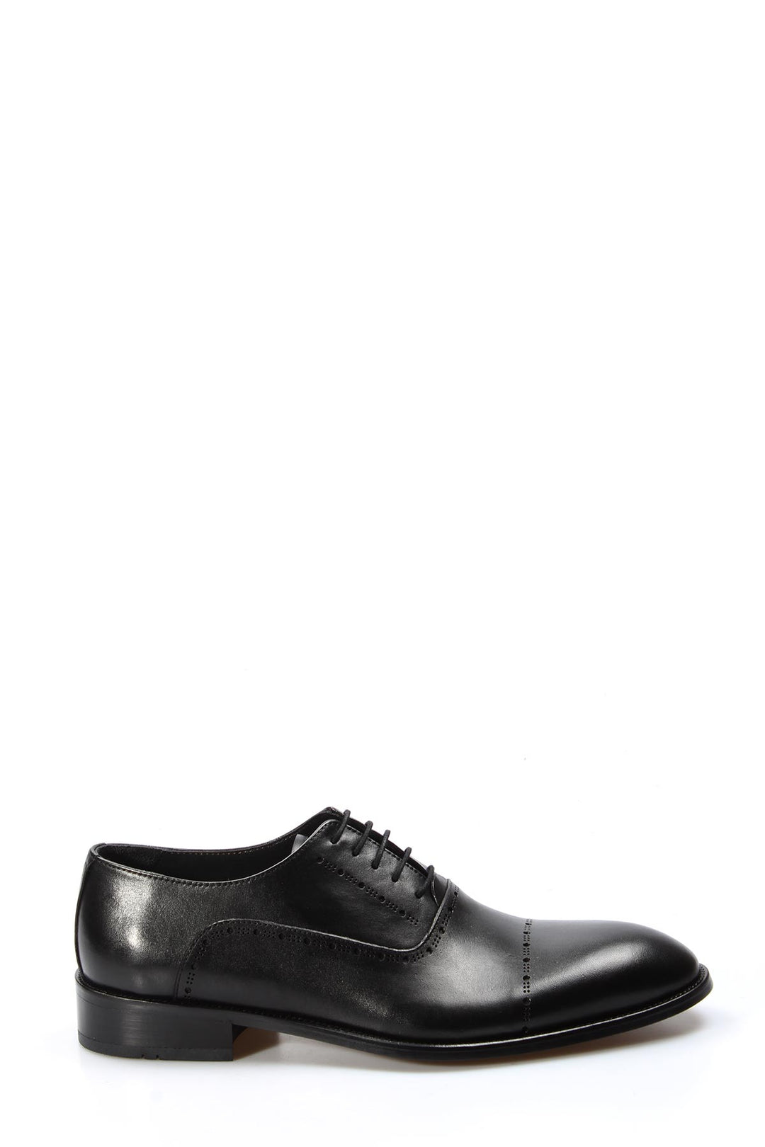 Men's Black Leather Oxford Shoes with Brogue Detailing - Wessi