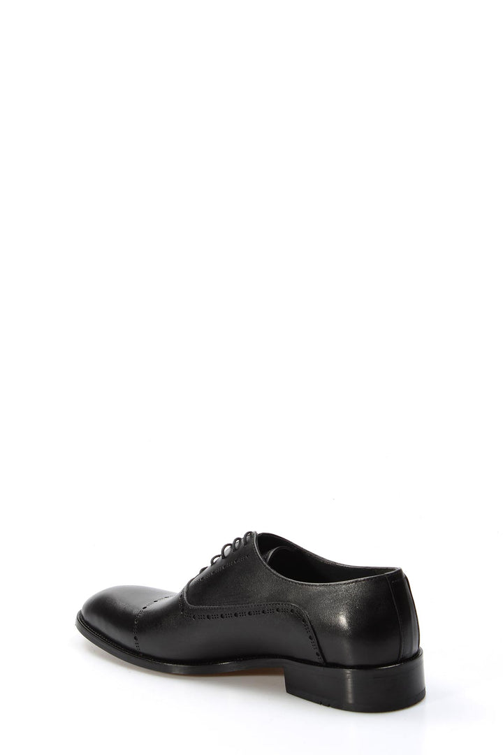 Men's Black Leather Oxford Shoes with Brogue Detailing - Wessi