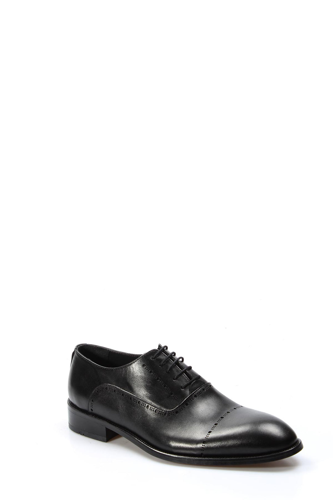 Men's Black Leather Oxford Shoes with Brogue Detailing - Wessi