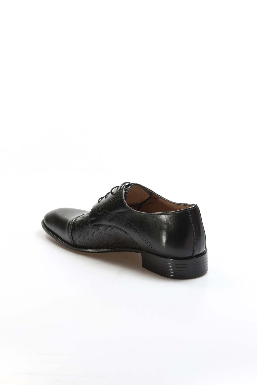 Men's Black Embossed Leather Oxfords-Wessi