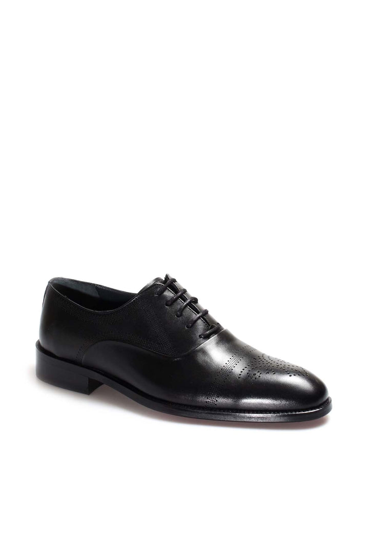 Black Oxford Leather Shoes-Wessi