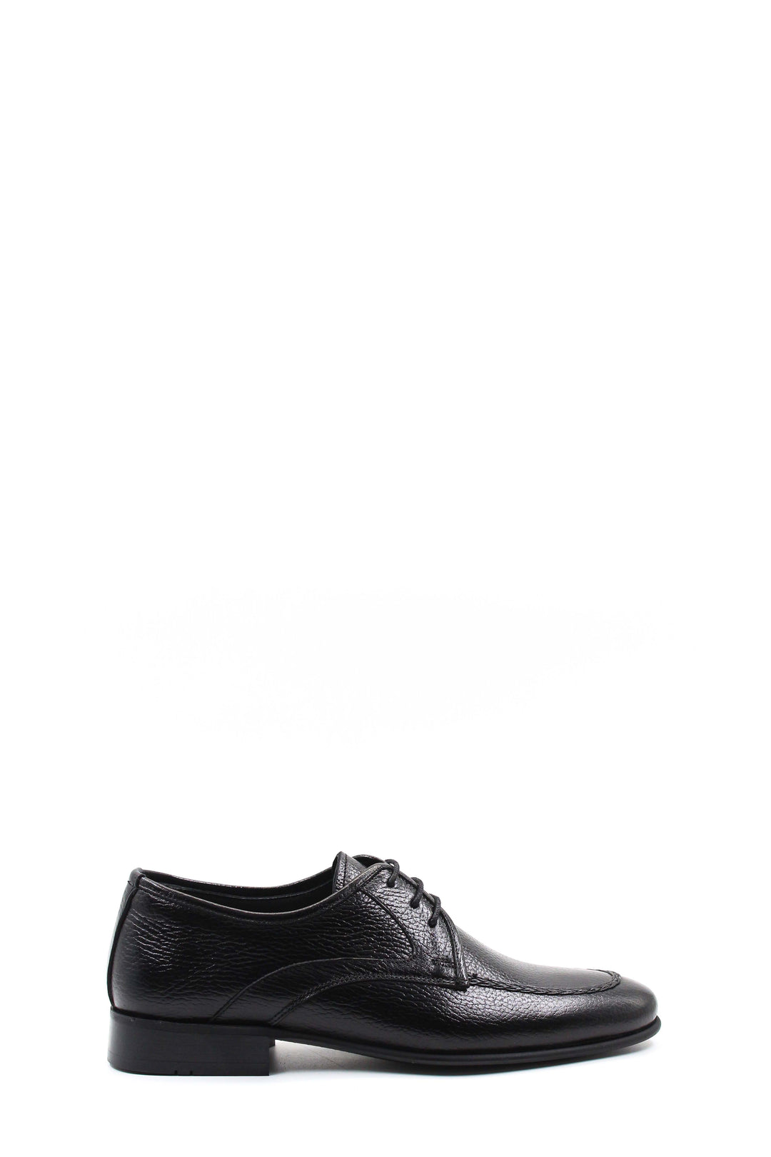 Men's Black Textured Leather Lace-Up Derby Shoes with Sleek Design - Wessi