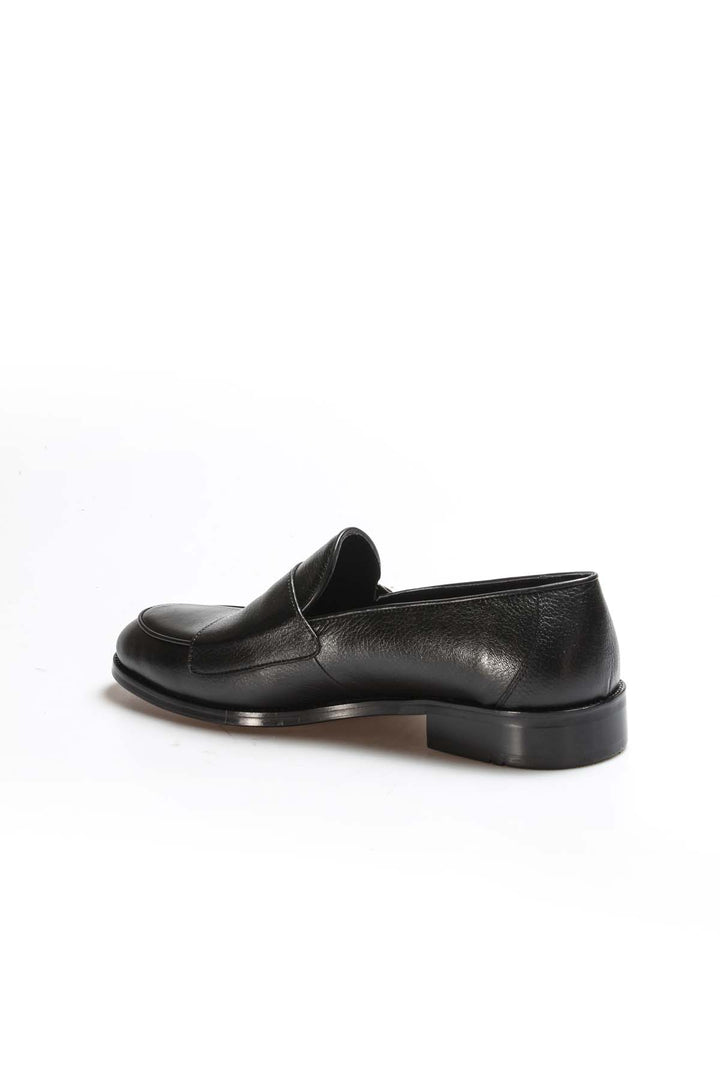 Men's Black Leather Loafers with Double Buckle Detail - Wessi