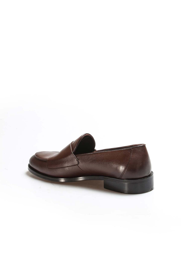 Men's Brown Leather Loafers with Double Monk Strap - Wessi