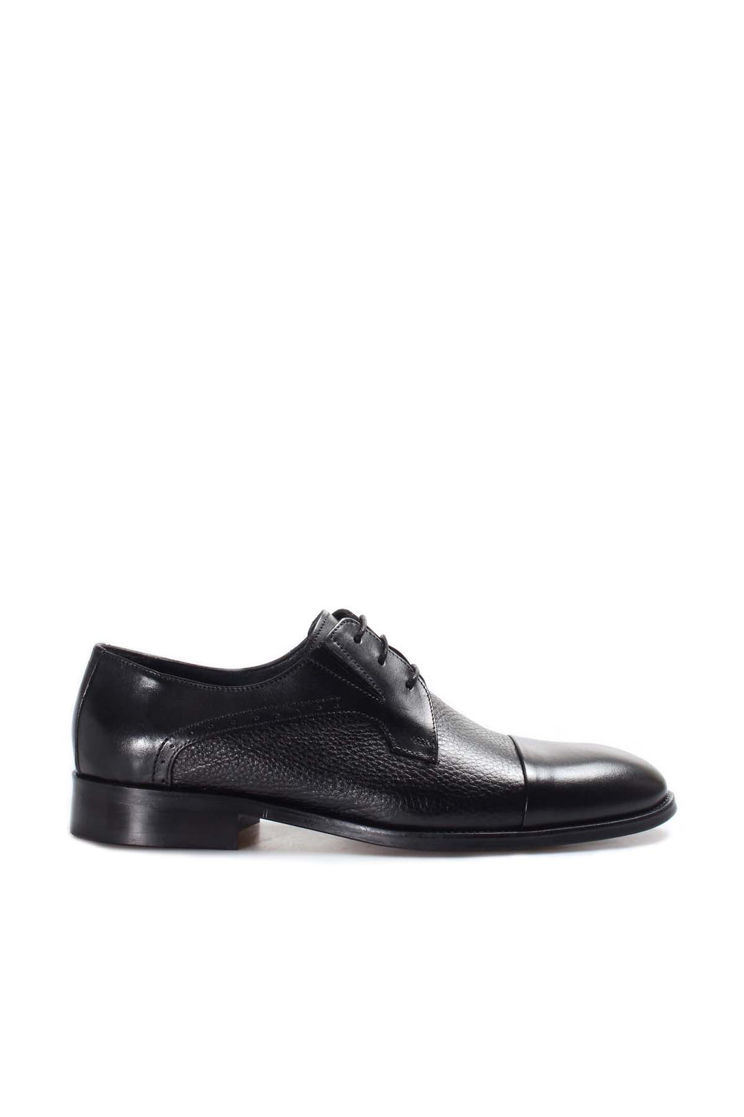 Black Leather Cap-Toe Derby Wessi