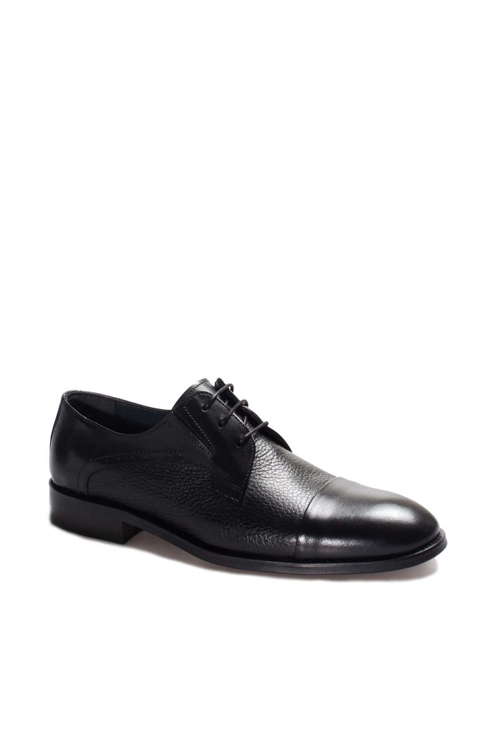 Black Leather Cap-Toe Derby Wessi