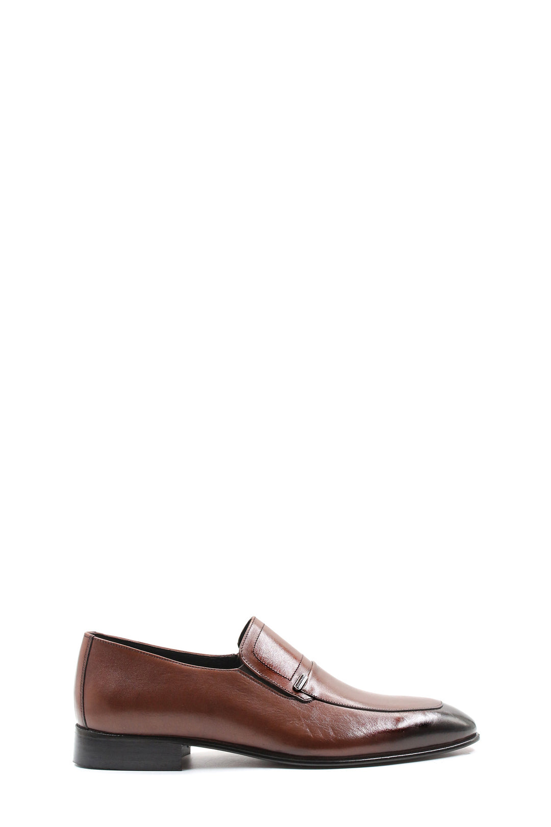 Men's Brown Leather Penny Loafers-Wessi