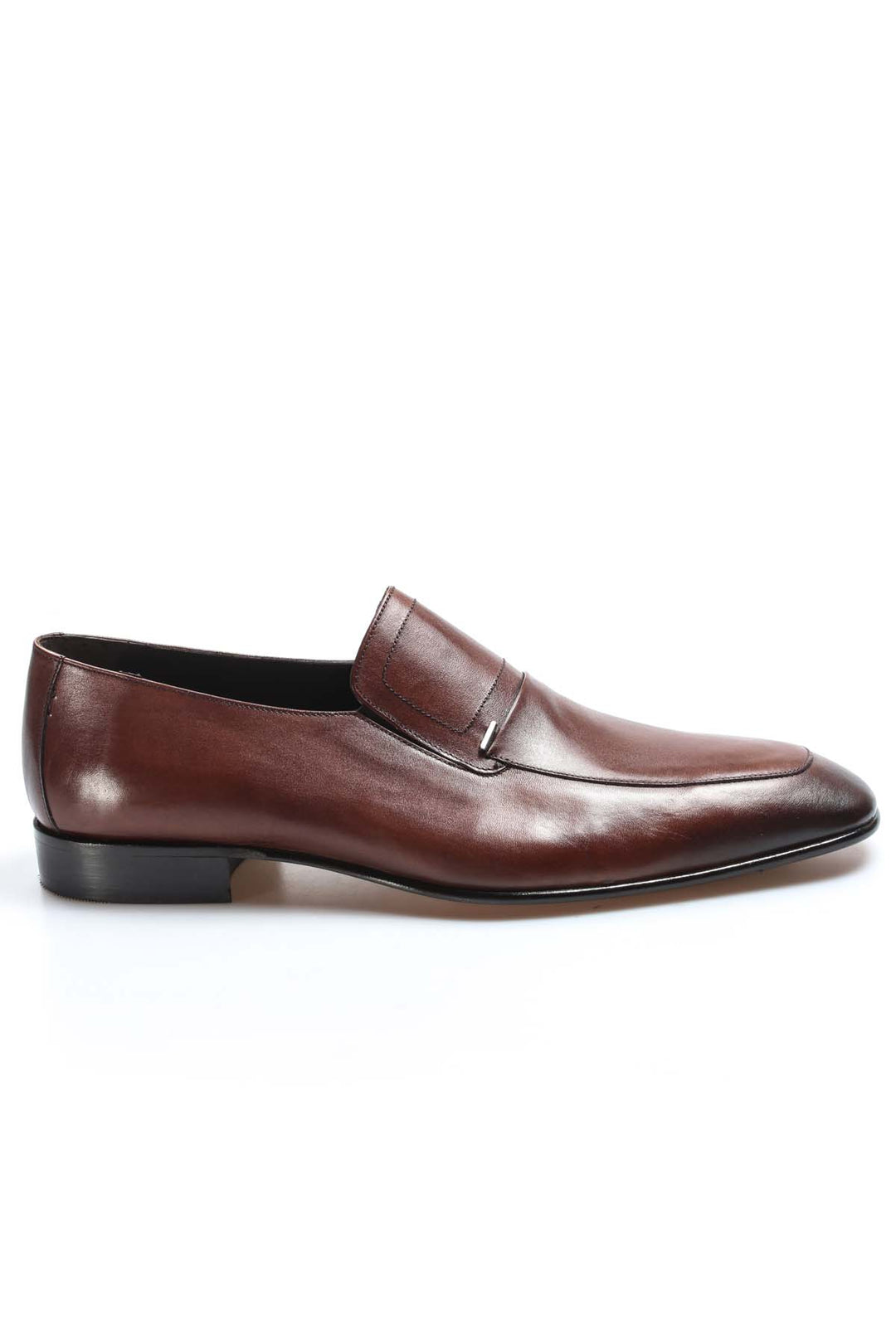 Men's Elegant Brown Leather Penny Loafers with Sleek Stitching - Wessi