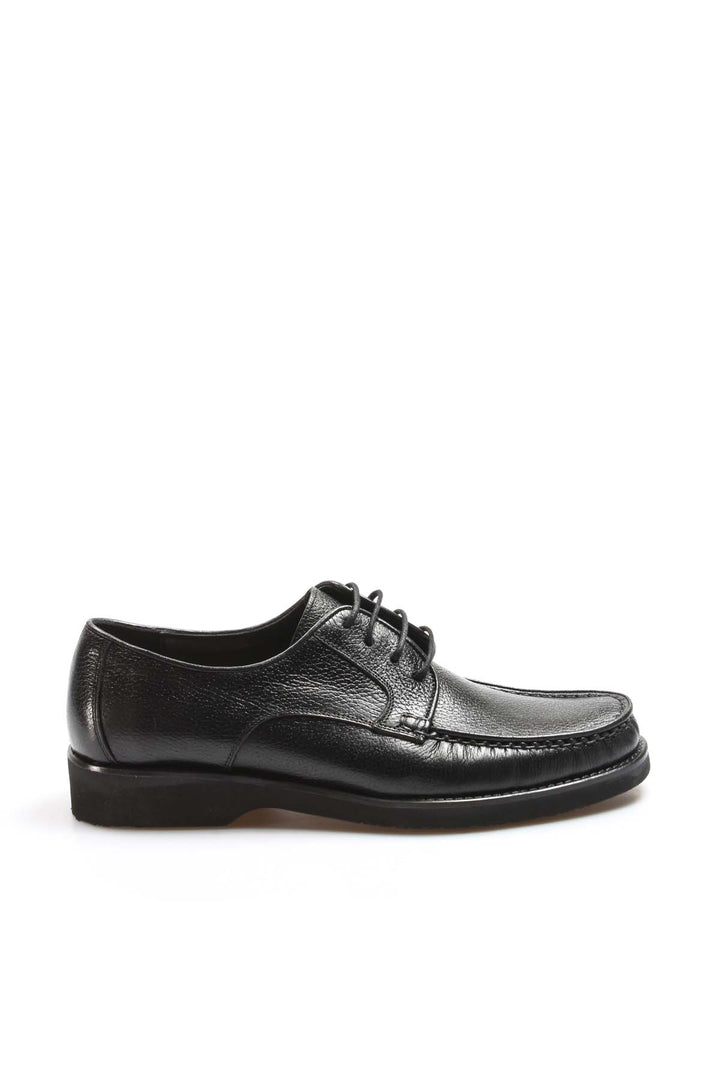 Zapatos mocasines con cordones de cuero negro para hombre