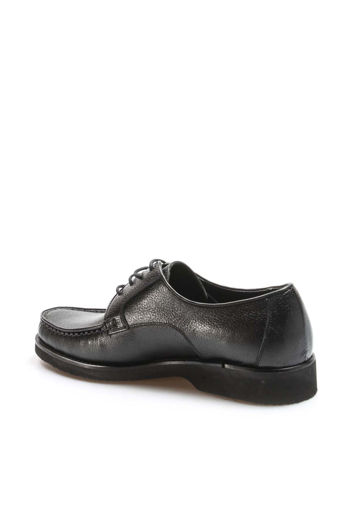 Zapatos mocasines con cordones de cuero negro para hombre