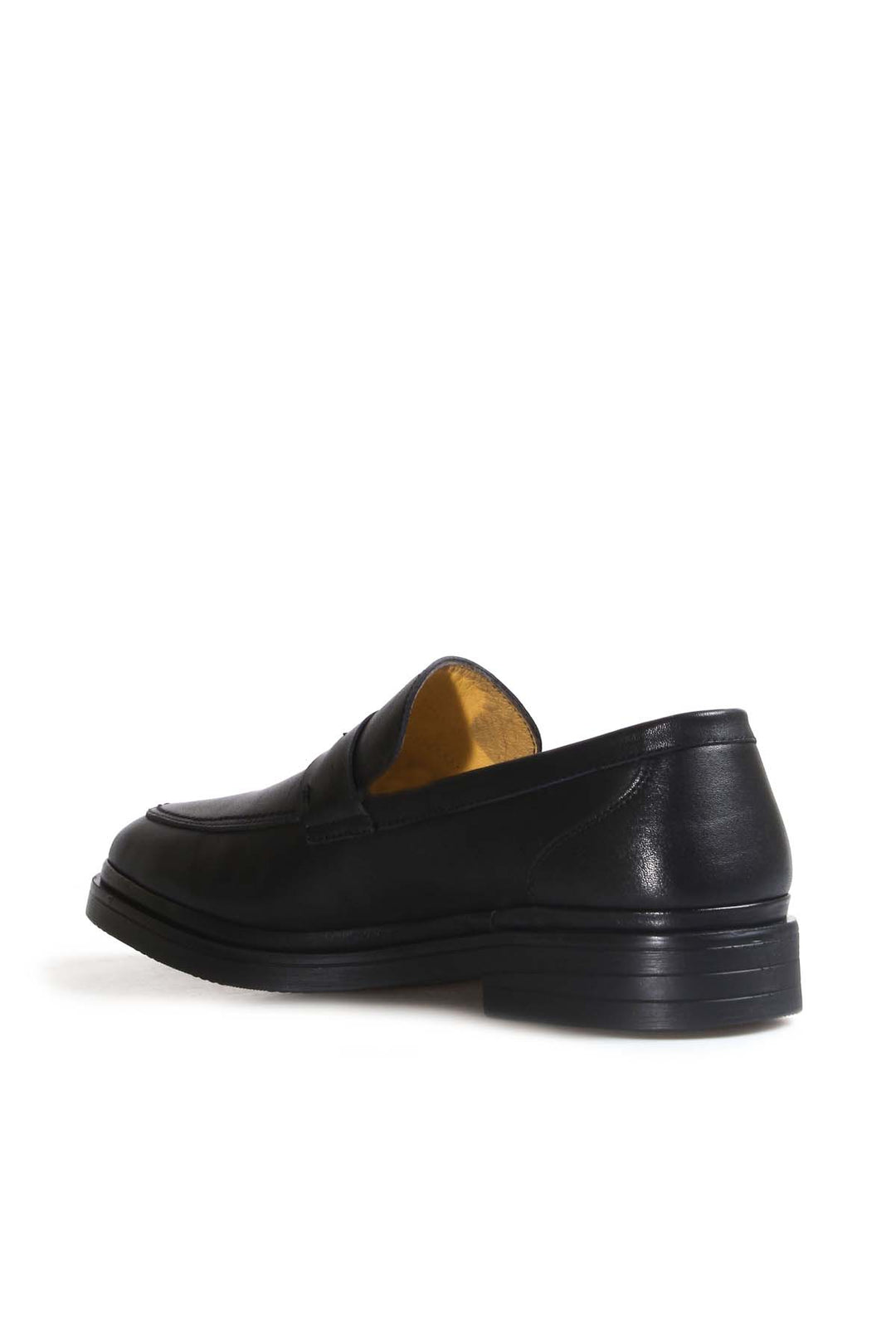 Men's Black Leather Penny Loafers with Cushioned Insole - Wessi