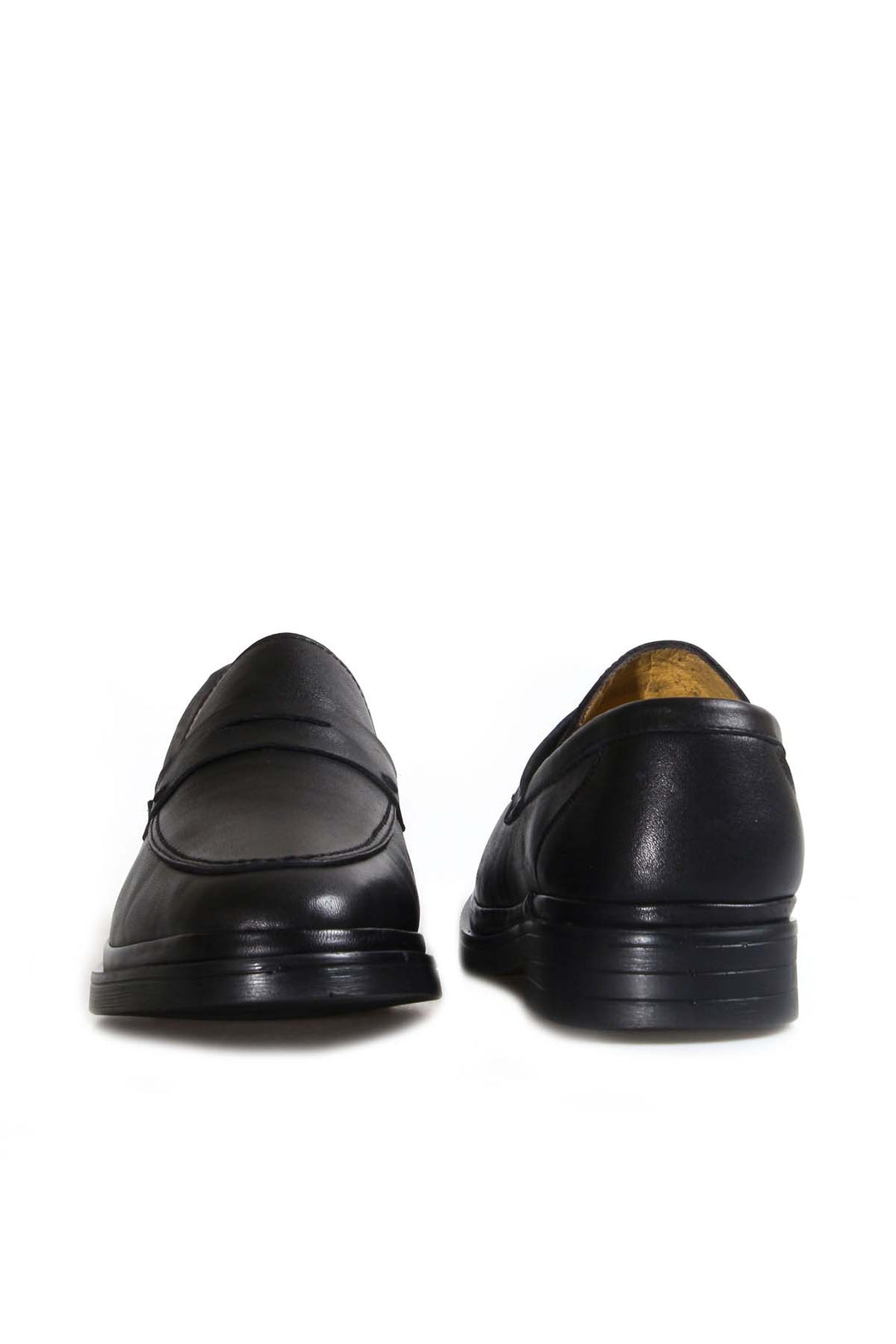 Mocasines Penny de Piel Negra con Plantilla Acolchada para Hombre - Wessi