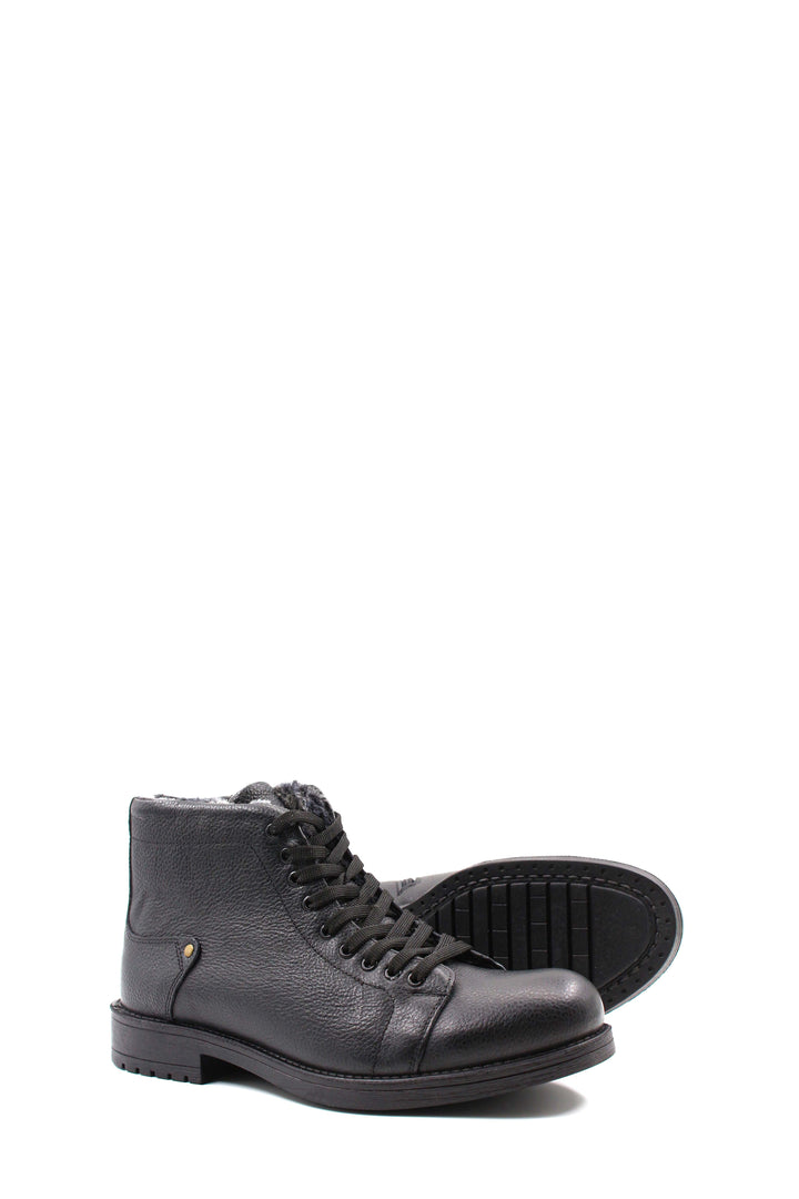 Black Leather Lace-Up Boots Wessi