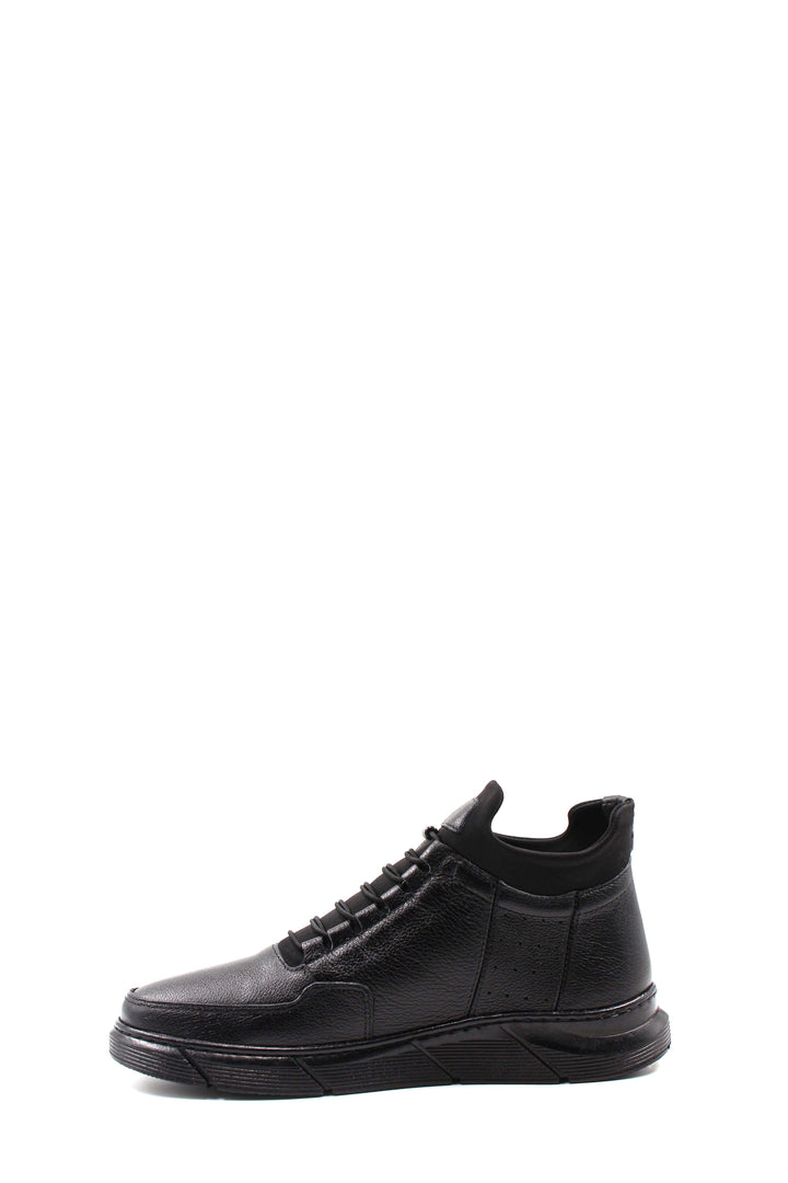 Black Leather High-Top Sneakers Wessi