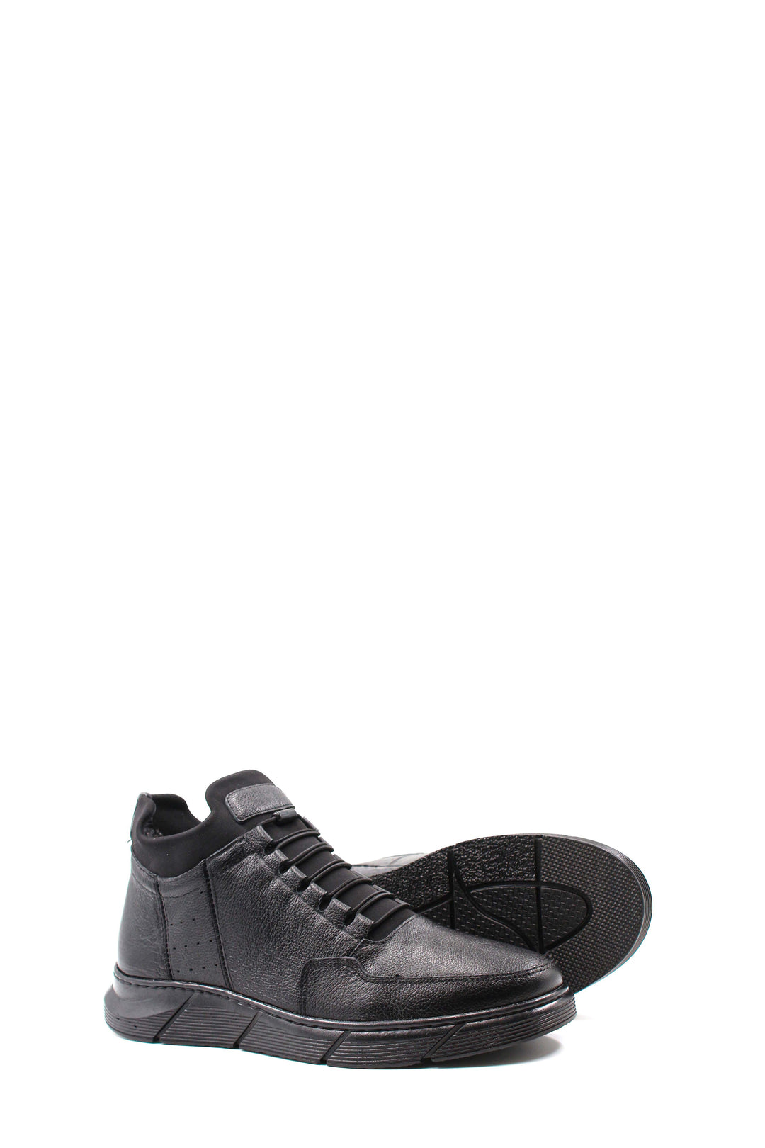 Black Leather High-Top Sneakers Wessi