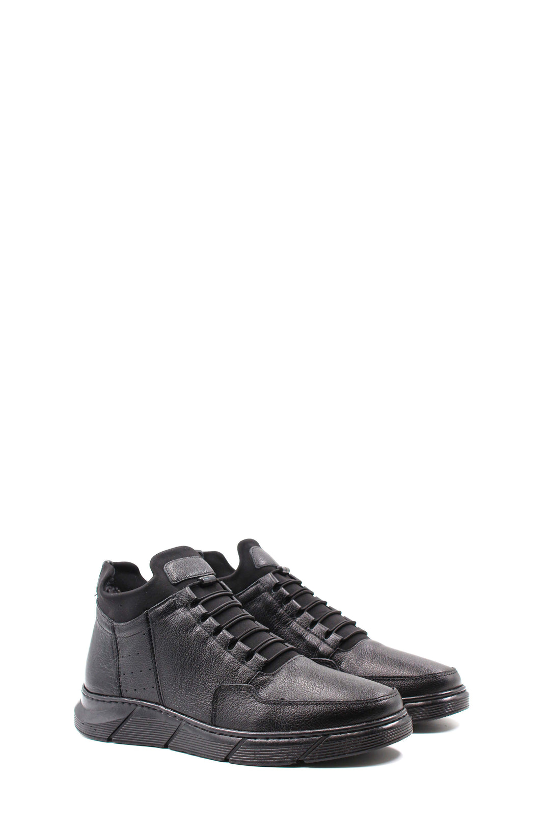 Black Leather High-Top Sneakers Wessi