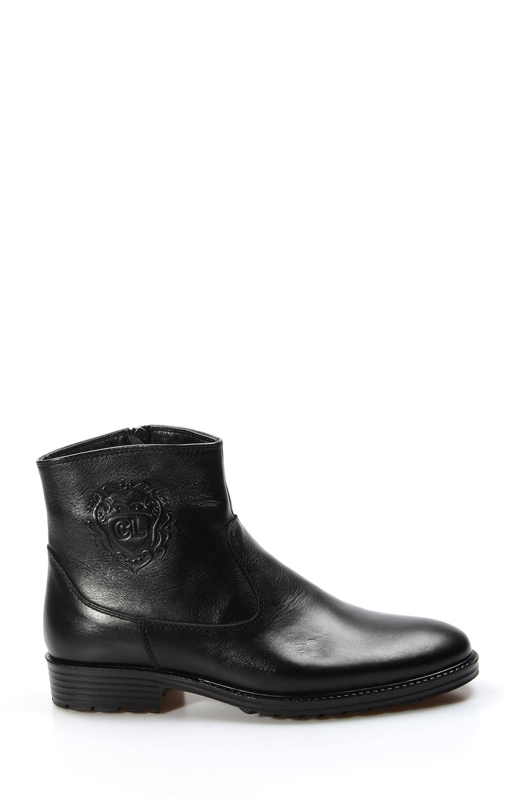 Men's Black Leather Ankle Boots-Wessi