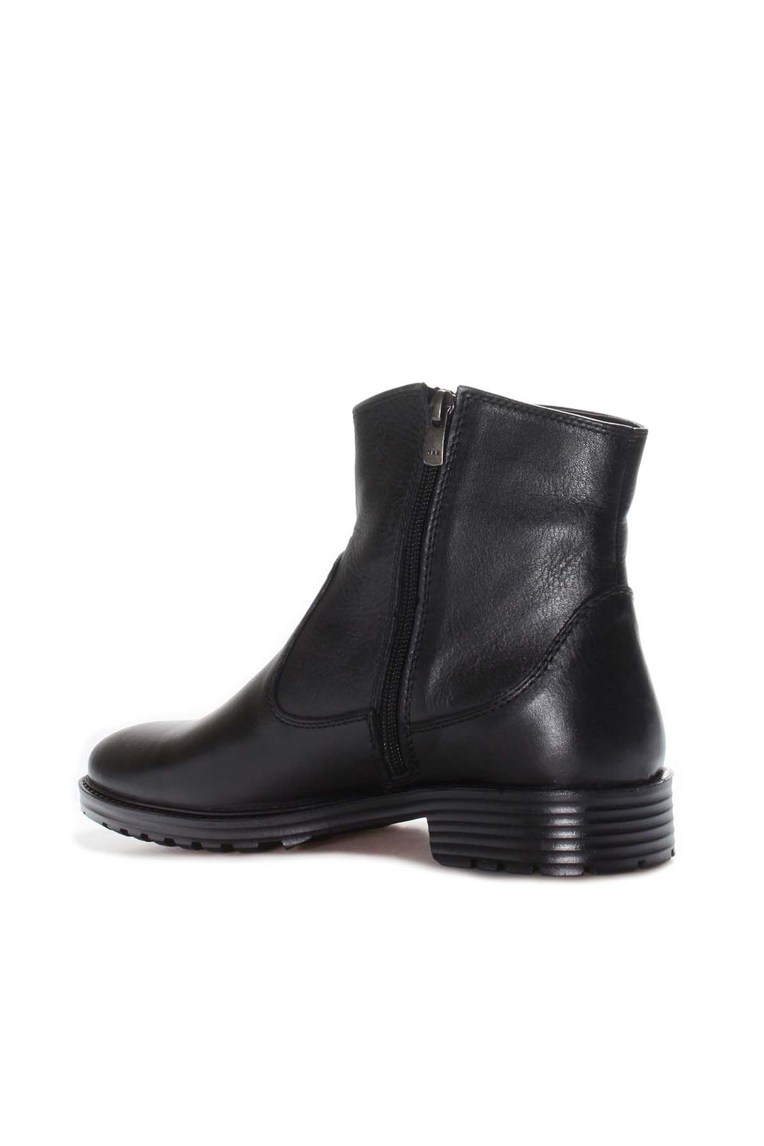 Men's Black Leather Ankle Boots with Embossed Crest Detail - Wessi