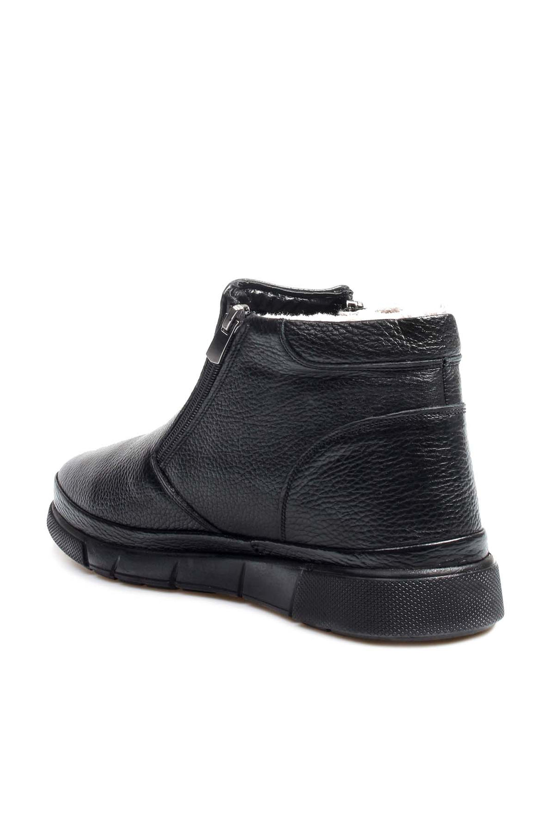 Men's Black Leather Winter Boots - Wessi