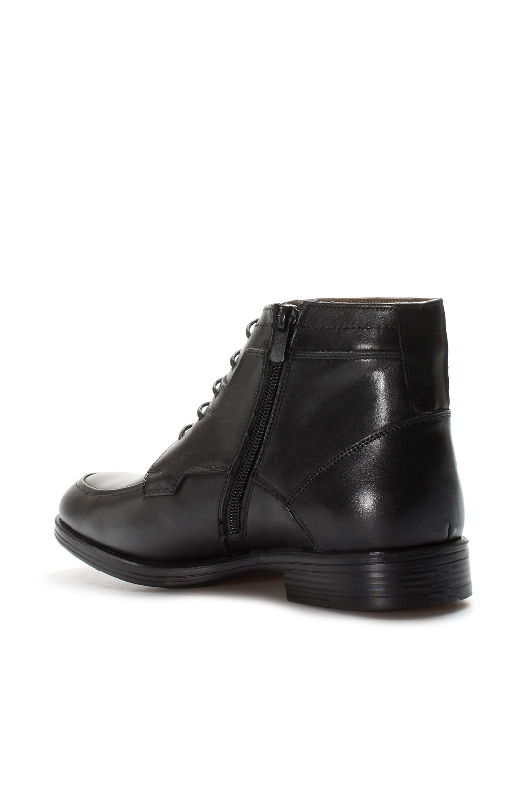 Men's Black Leather Ankle Boots with Lace-Up Design - Wessi