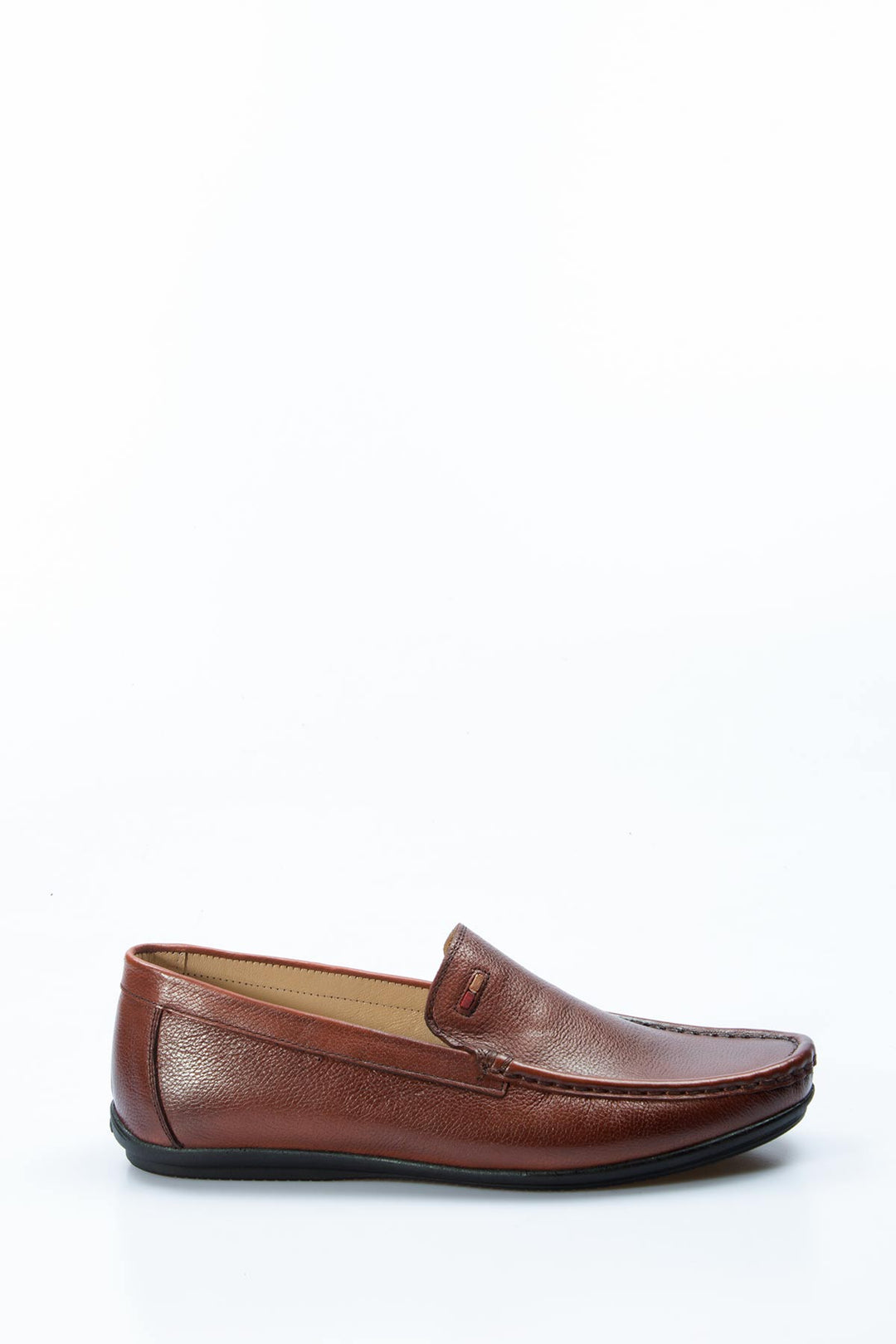 Men's Brown Leather Loafers with Subtle Stitching and Sleek Design - Wessi