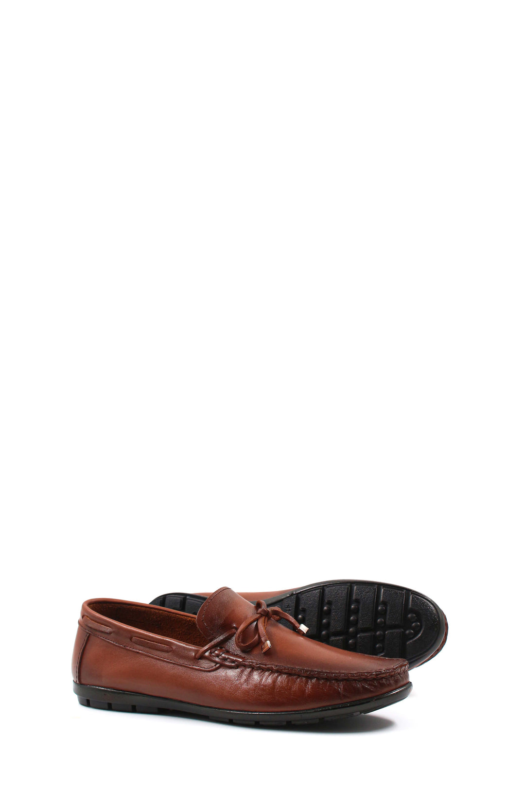 Brown Leather Driving Loafers-Wessi