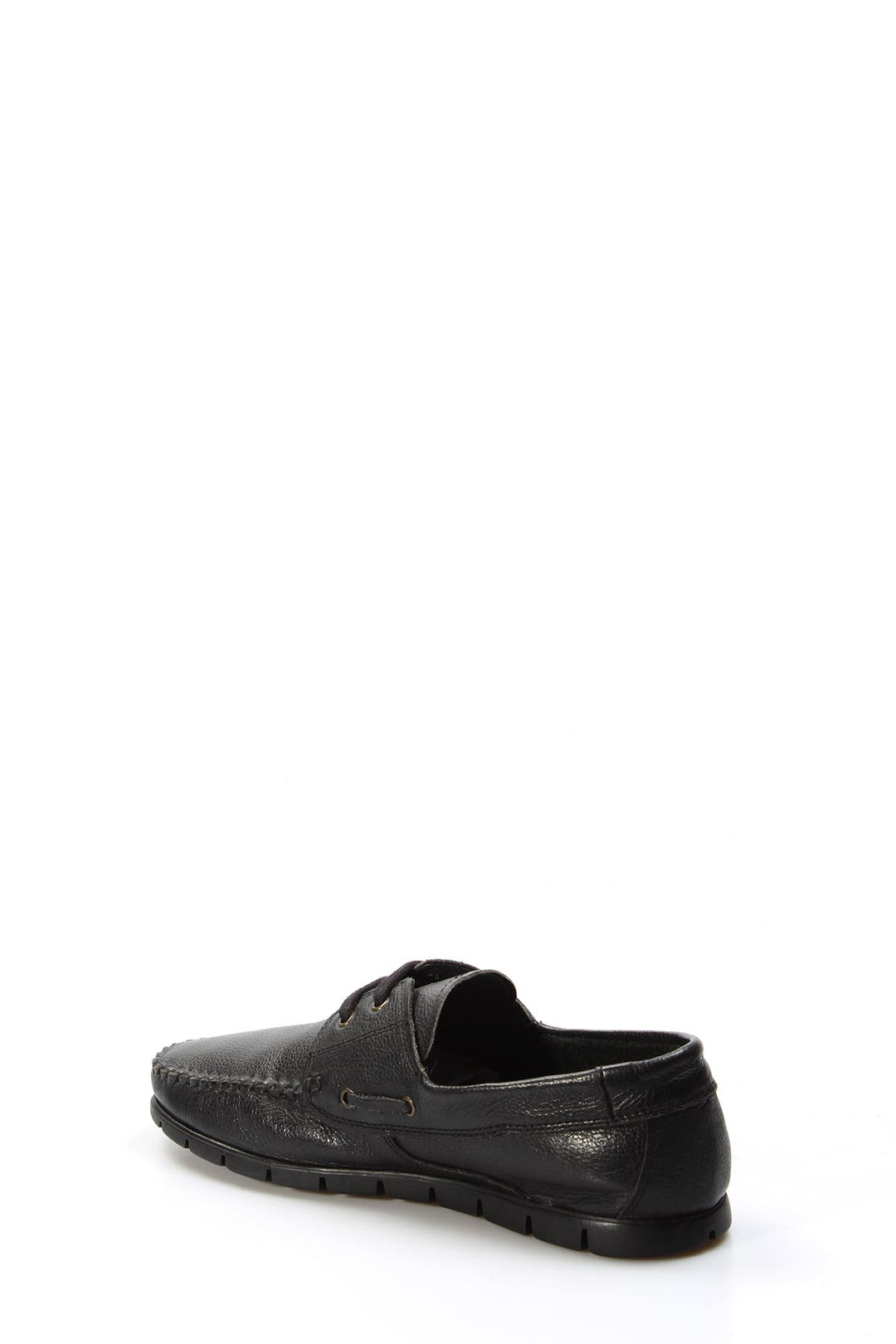 Men's Black Leather Moccasin Loafers with Lace-Up Detail - Wessi