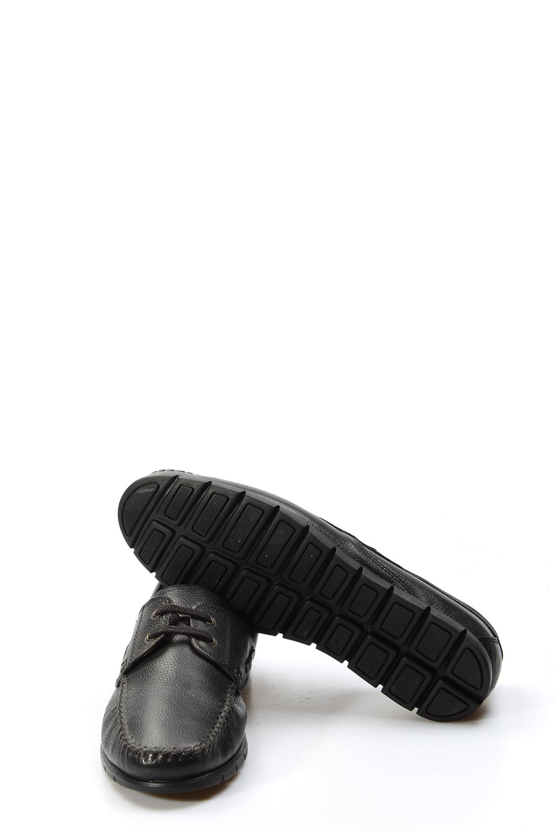 Men's Black Leather Moccasin Loafers with Lace-Up Detail - Wessi