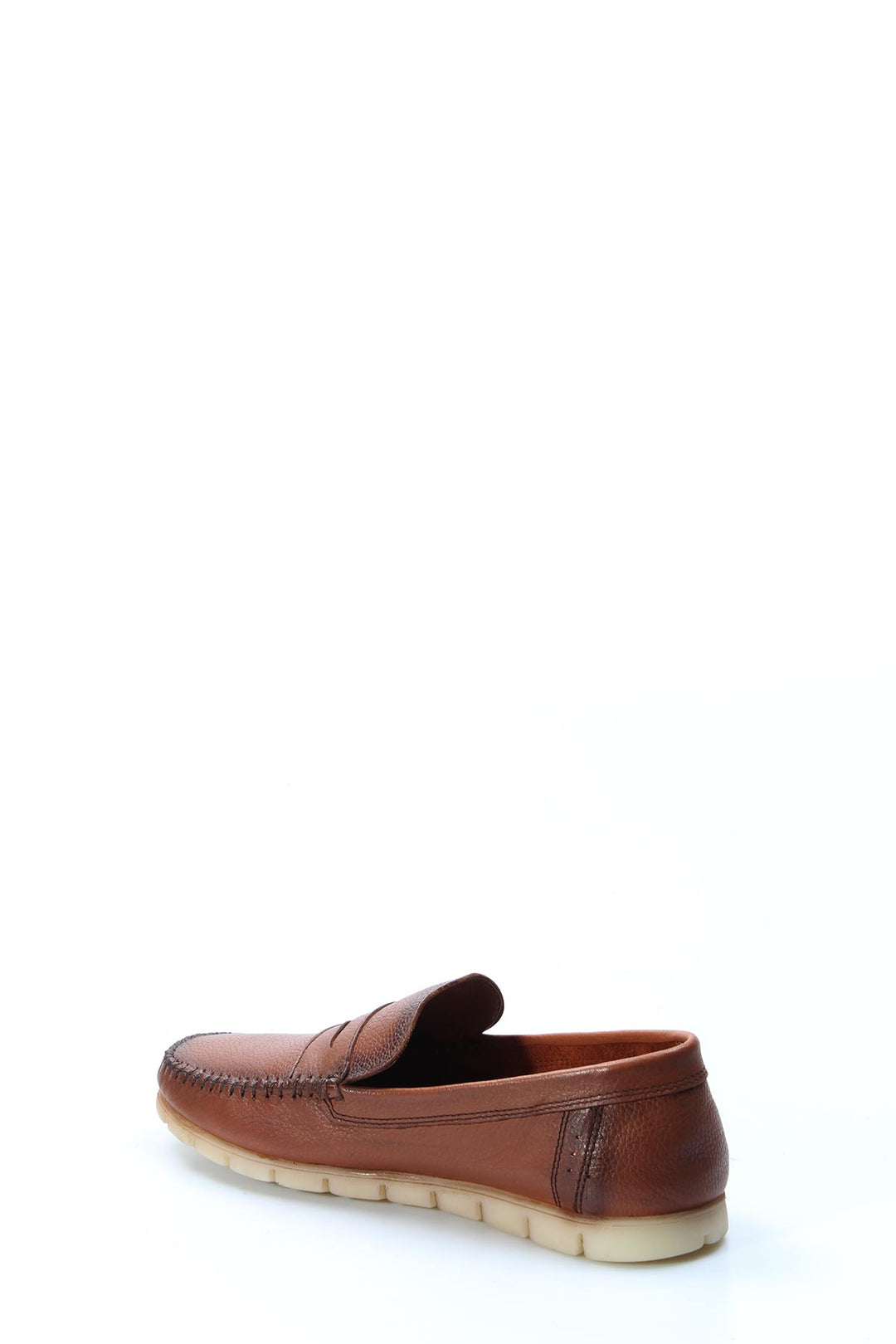 Men's Brown Leather Loafers with Light Sole - Wessi