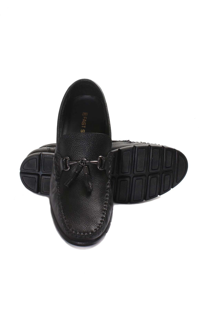 Men's Black Tassel Loafers - Wessi