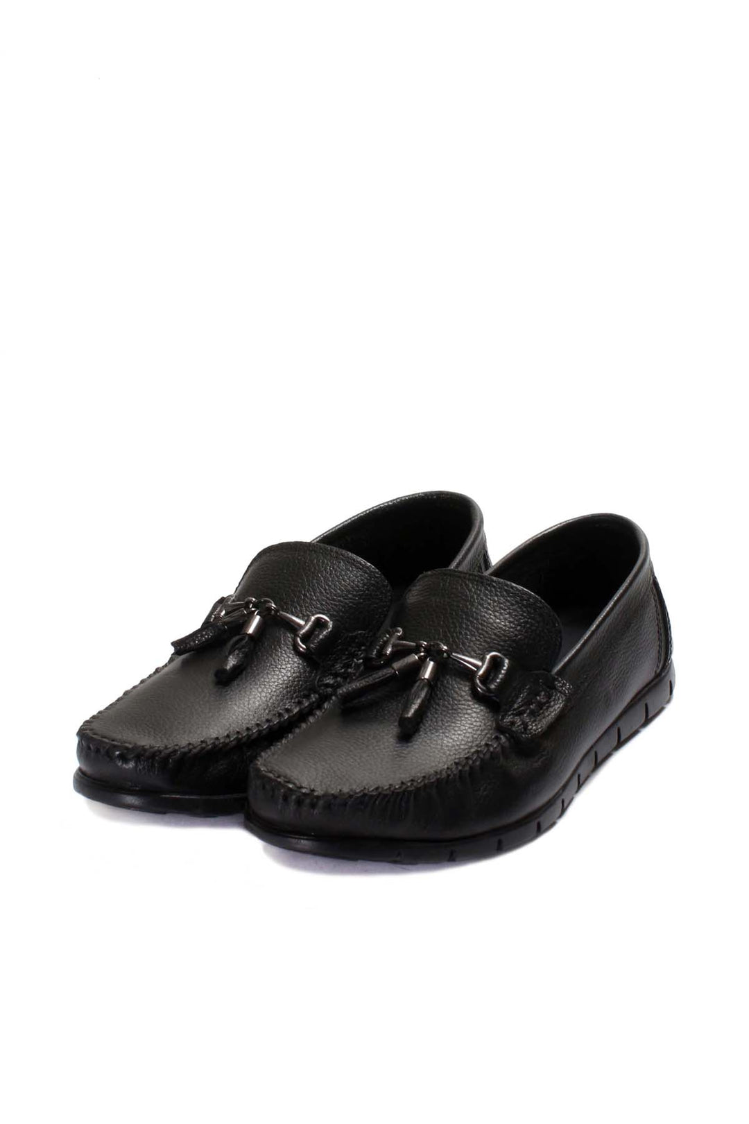 Men's Black Tassel Loafers - Wessi