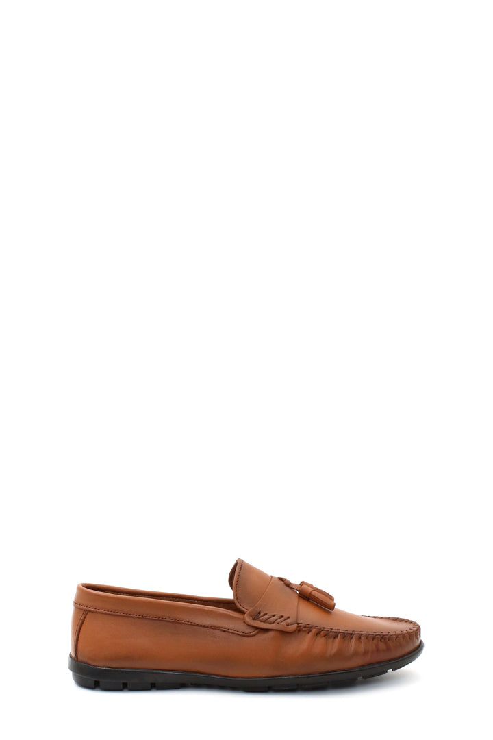 Mocassins en cuir véritable pour hommes 858MA415 Tan