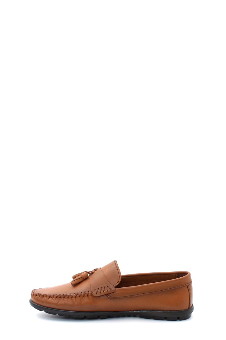 Mocassins en cuir véritable pour hommes 858MA415 Tan