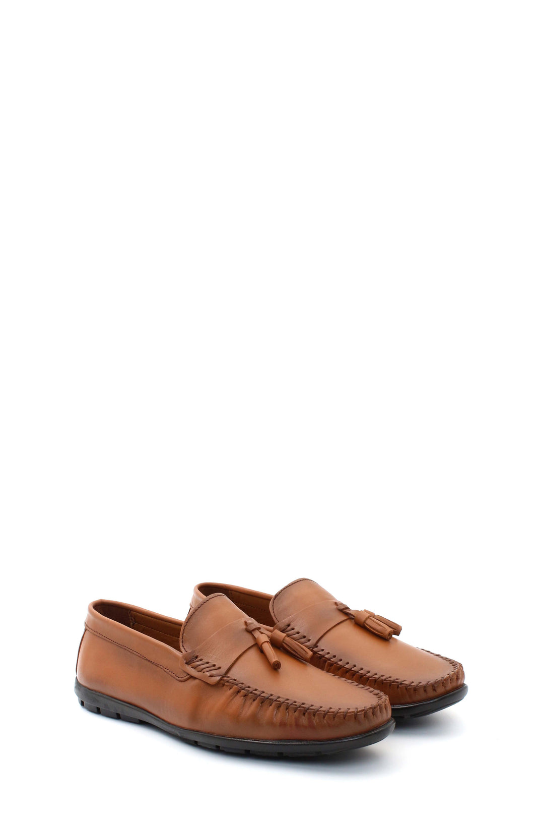 Mocassins en cuir véritable pour hommes 858MA415 Tan