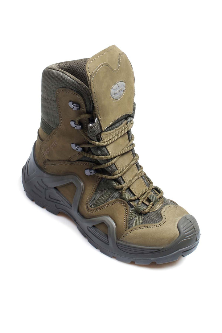 Men's Olive Green Tactical Combat Boots with Rugged Sole - Wessi