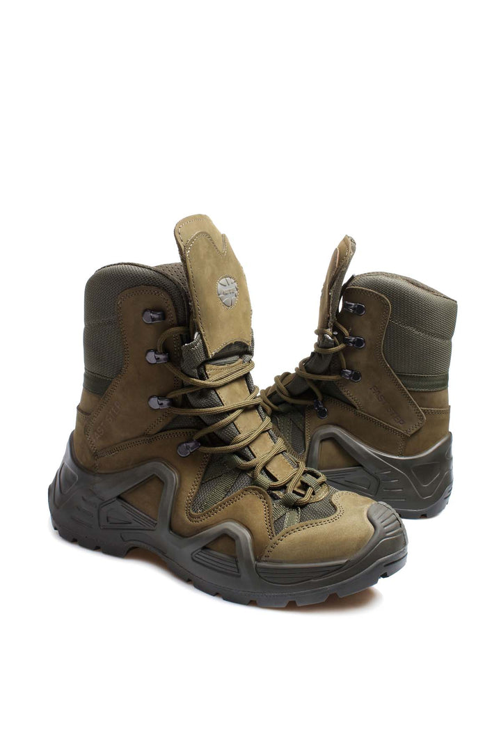 Men's Olive Green Tactical Combat Boots with Rugged Sole - Wessi