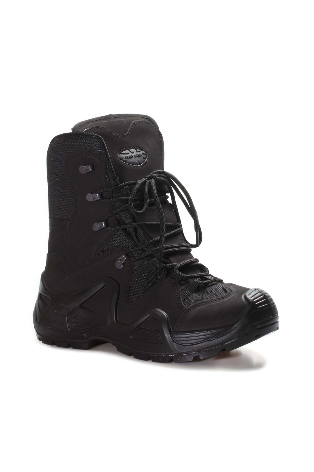 Men's Black Tactical Lace-Up Boots with Reinforced Toe and High Ankle Support - Wessi