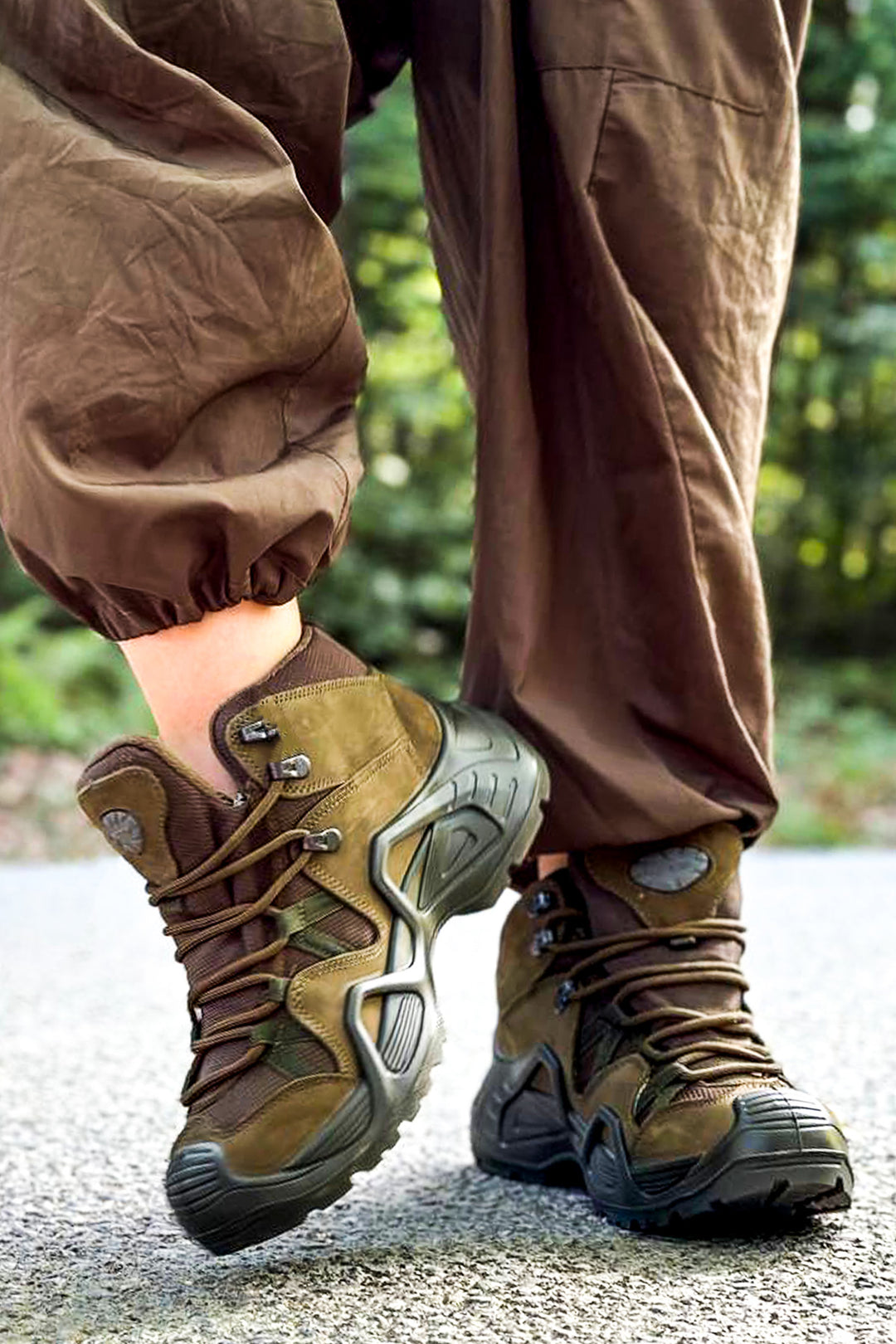 Botas de montaña de hombre verde oliva con suela reforzada - Wessi