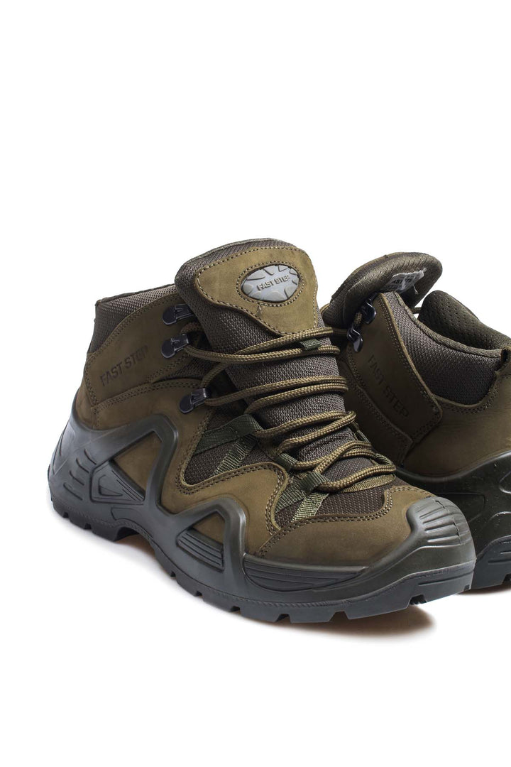 Men's Olive Green Hiking Boots with Reinforced Sole - Wessi