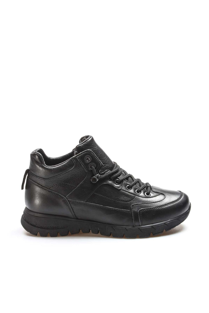 Black Leather High-Top Sneakers Wessi