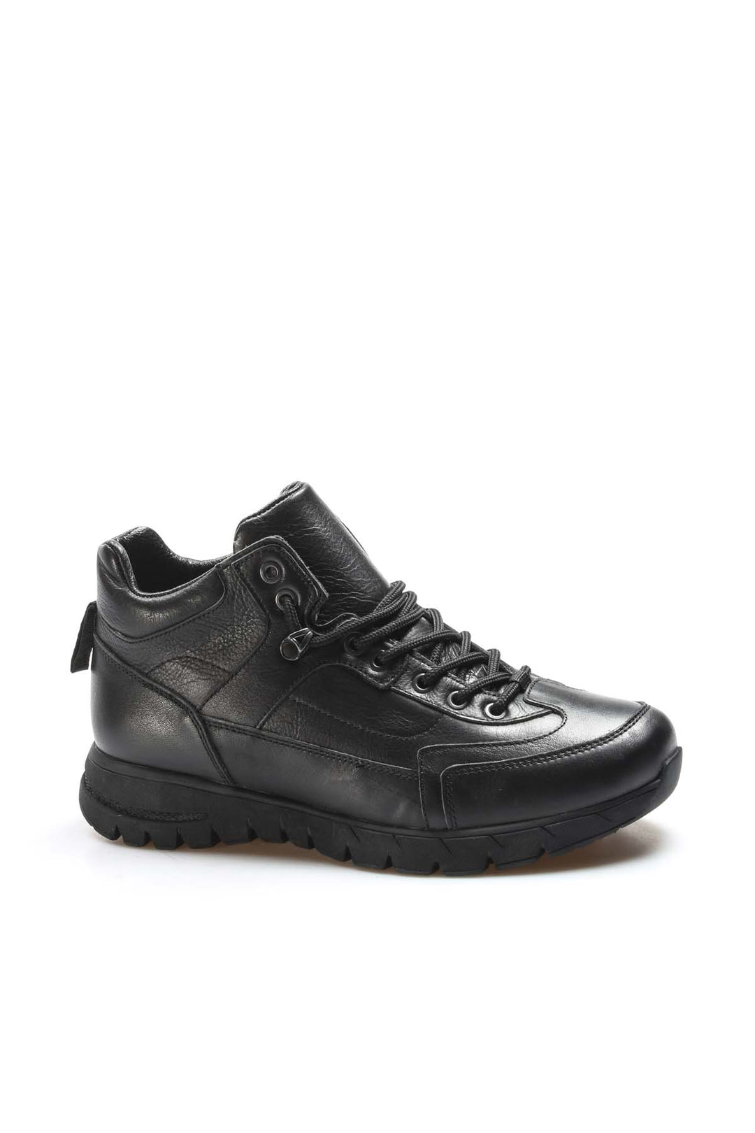 Black Leather High-Top Sneakers Wessi