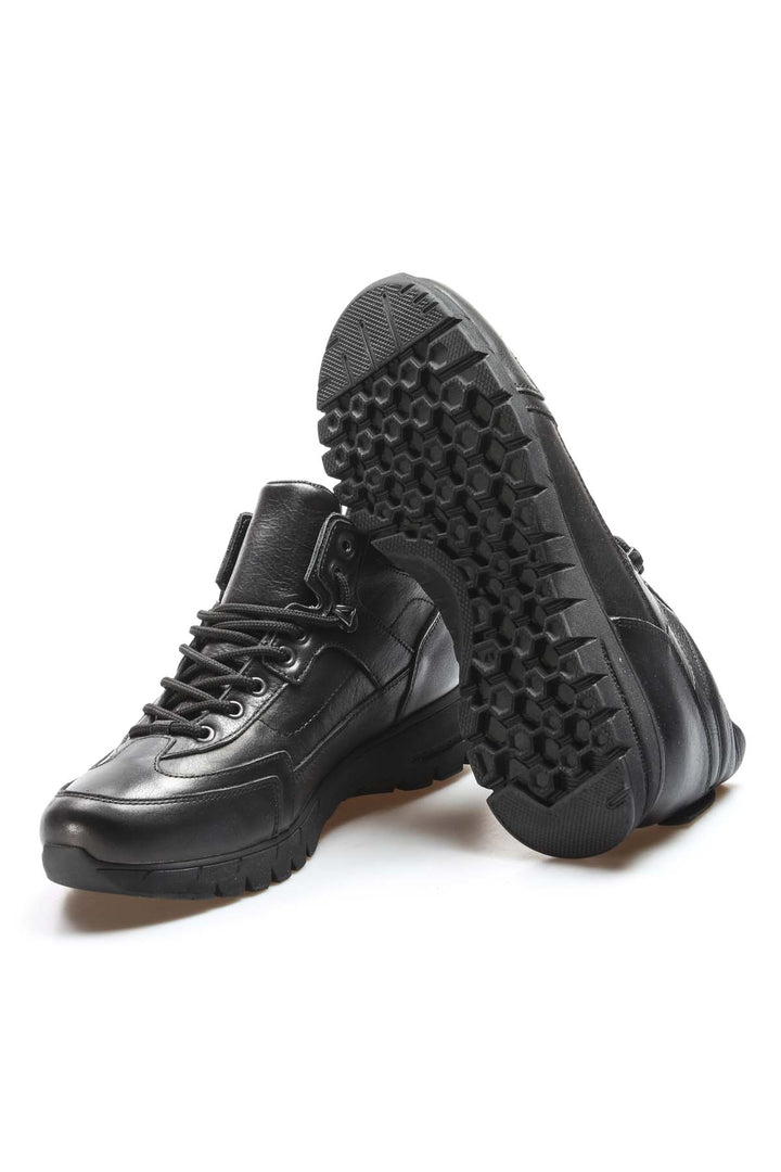 Black Leather High-Top Sneakers Wessi