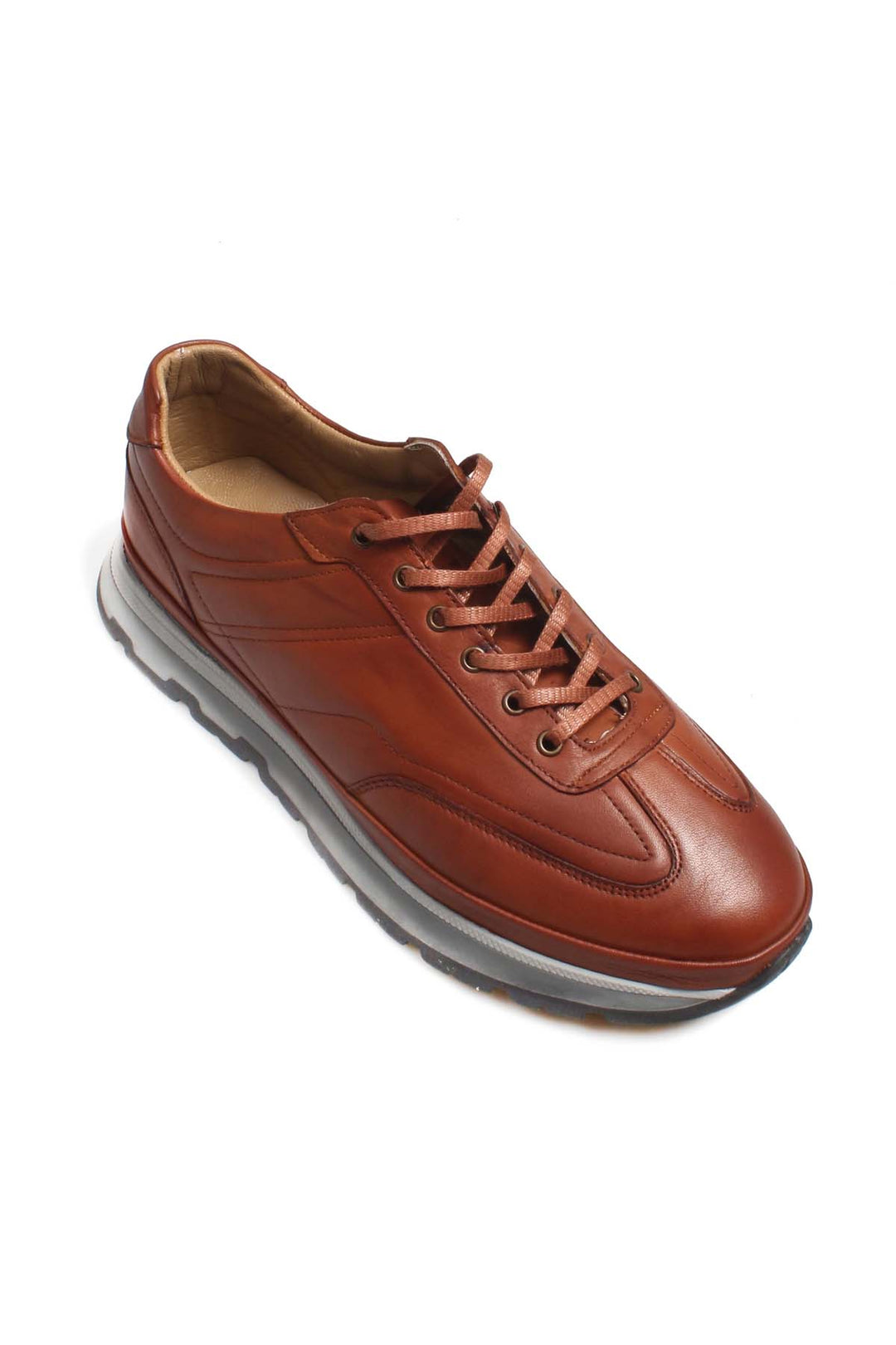 Brown Leather Casual Sneakers Wessi