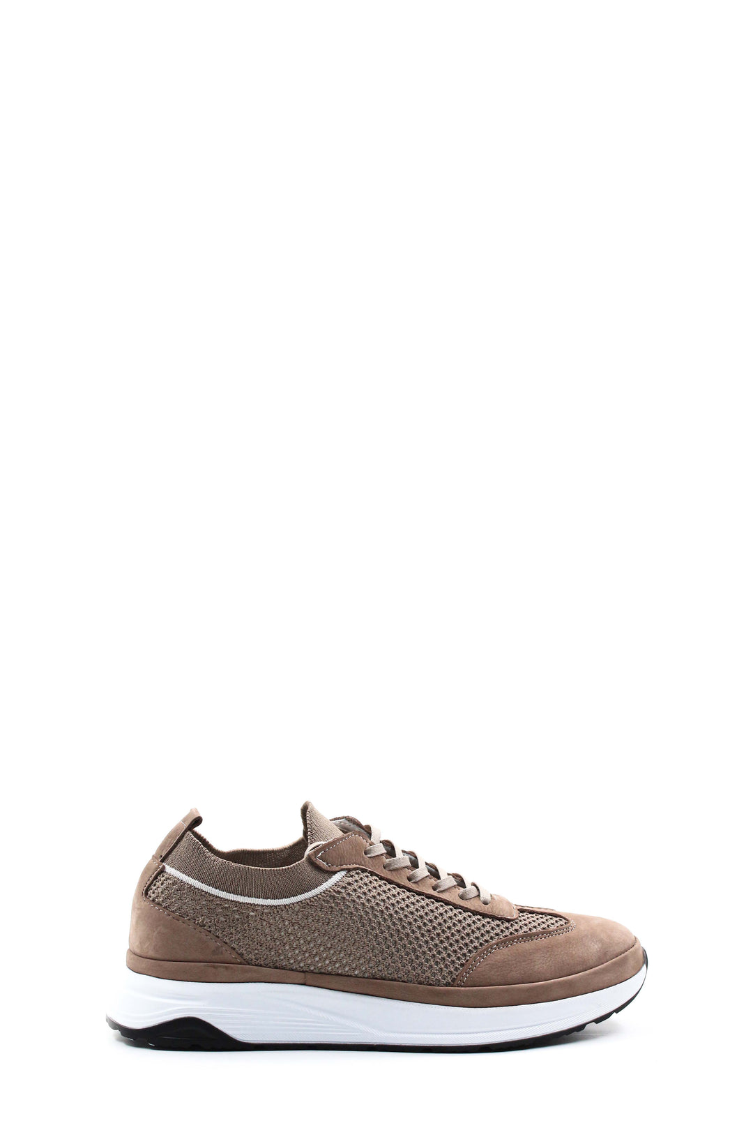 Zapatillas con cordones para hombre en ante beige y malla - Wessi