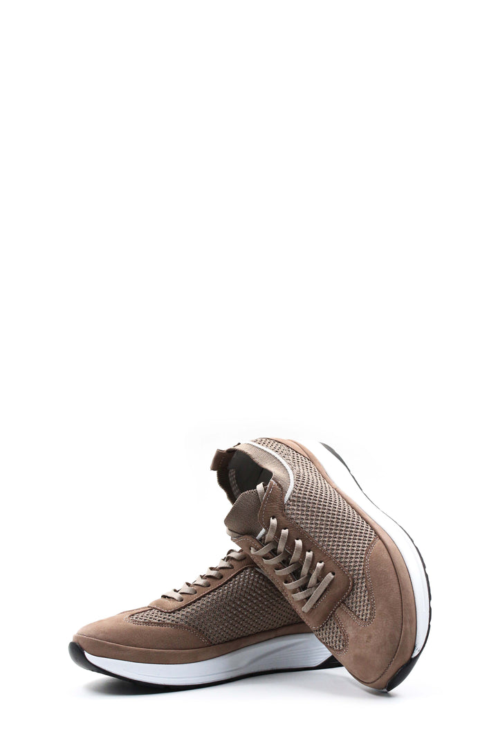 Zapatillas con cordones para hombre en ante beige y malla - Wessi