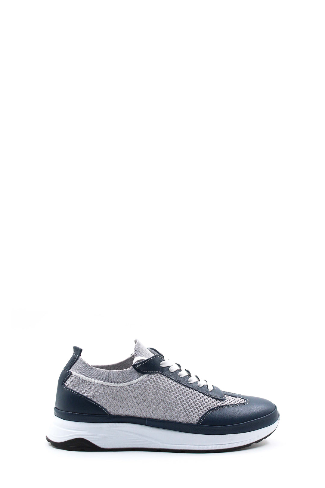 Zapatillas Deportivas con Cordones y Suela Acolchada Gris y Azul Marino para Hombre - Wessi