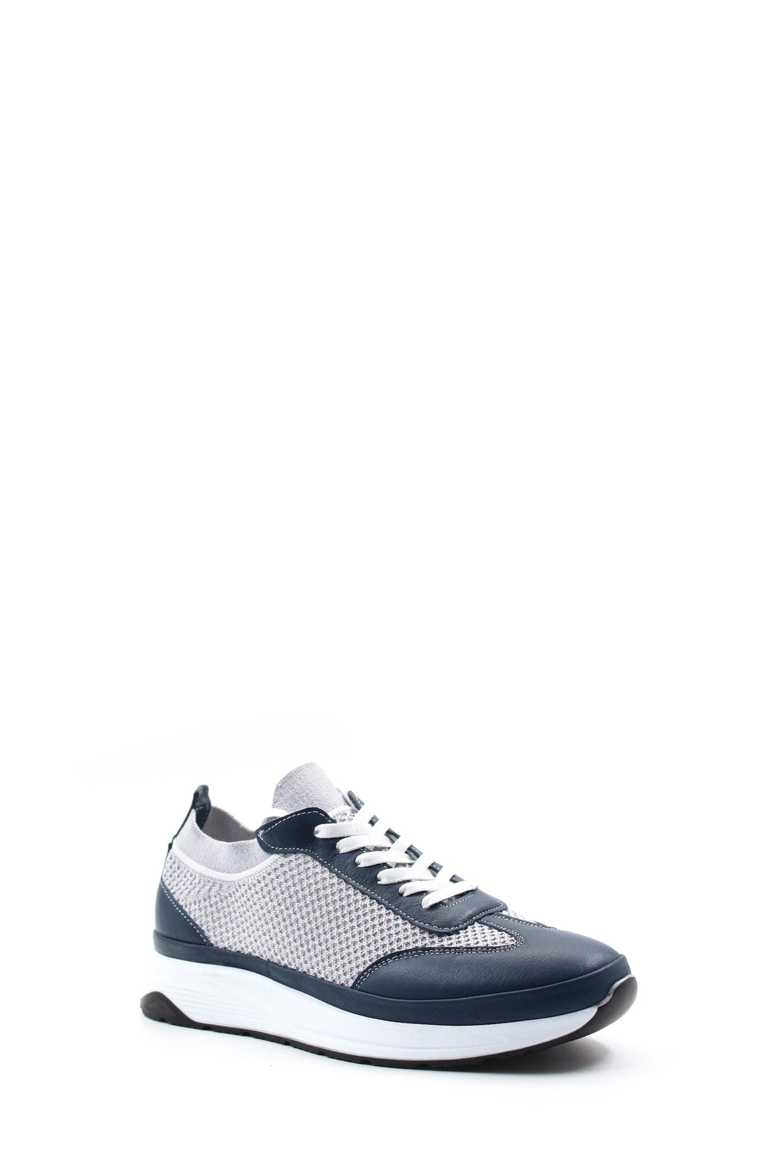 Zapatillas Deportivas con Cordones y Suela Acolchada Gris y Azul Marino para Hombre - Wessi